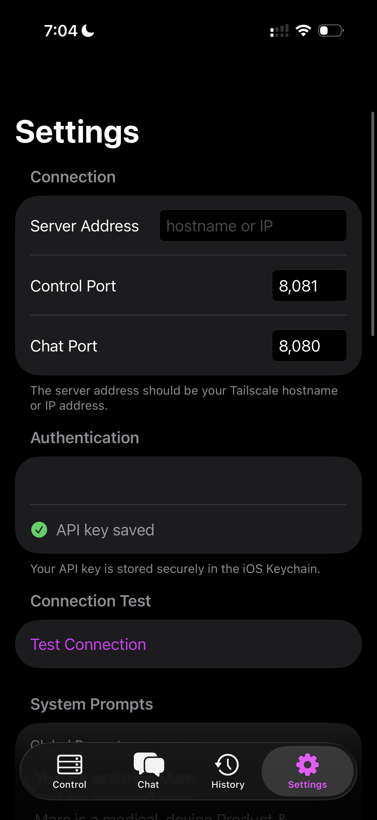 Token Jockey iOS — conversation history